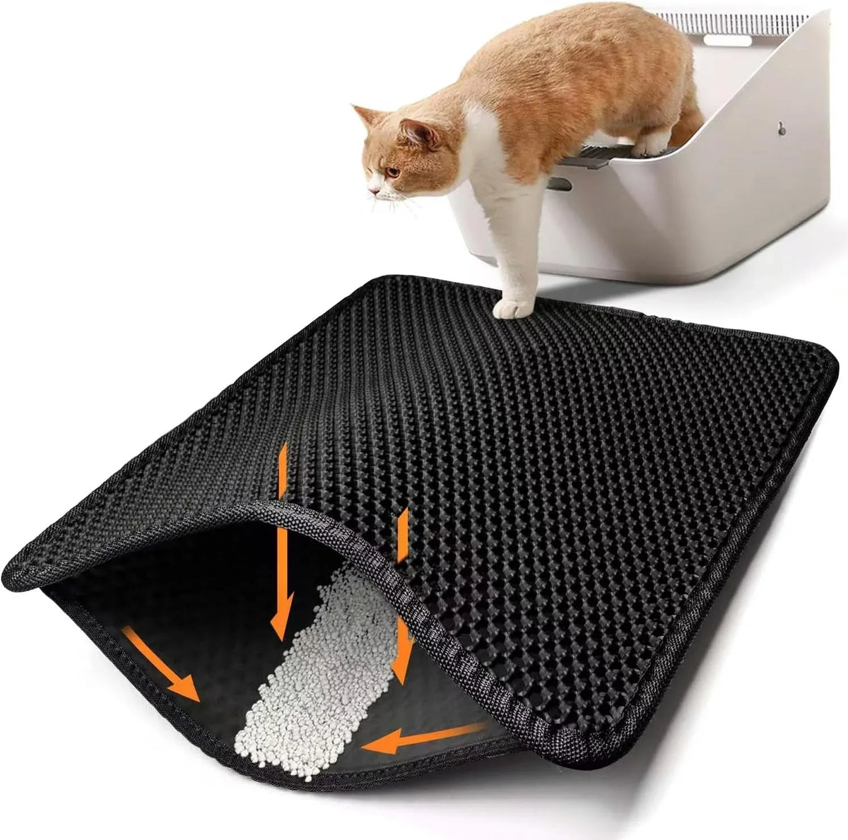 Katzenstreu-Fangmatte im Waben-Design